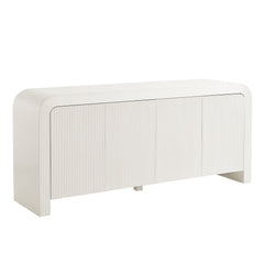 Waterflute White Matte 70" Fluted Sideboard Cabinet - Ornate Home