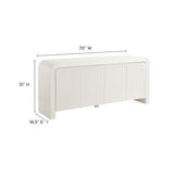Waterflute White Matte 70" Fluted Sideboard Cabinet - Ornate Home
