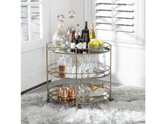 Waterford Gold/Clear Bar Cart - Ornate Home