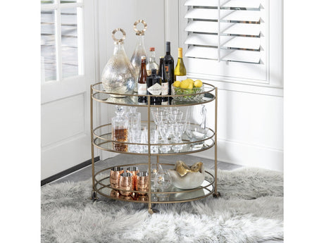 Waterford Gold/Clear Bar Cart - Ornate Home