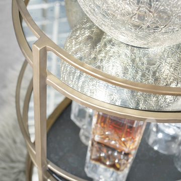 Waterford Gold/Clear Bar Cart - Ornate Home
