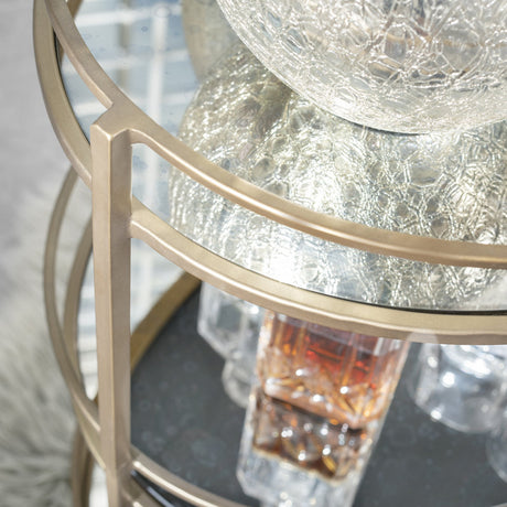 Waterford Gold/Clear Bar Cart - Ornate Home