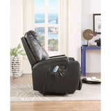 Waterlily Black PU Rocker Recliner (Motion) - Ornate Home