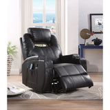 Waterlily Black PU Rocker Recliner (Motion) - Ornate Home