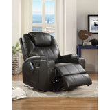Waterlily Black PU Rocker Recliner (Motion) - Ornate Home