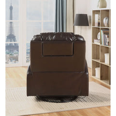 Waterlily Brown PU Rocker Recliner (Motion) - Ornate Home