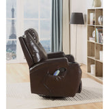 Waterlily Brown PU Rocker Recliner (Motion) - Ornate Home