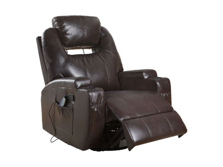 Waterlily Brown PU Rocker Recliner (Motion) - Ornate Home