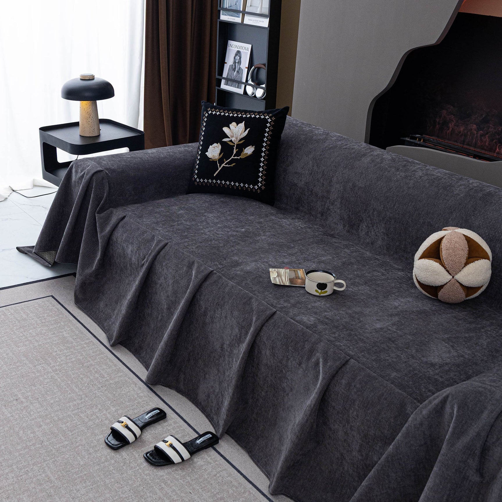 Waterproof Couch Cover Throw, Non Slip Furniture Protector for Leather & Fabric Sofa - Ornate Home