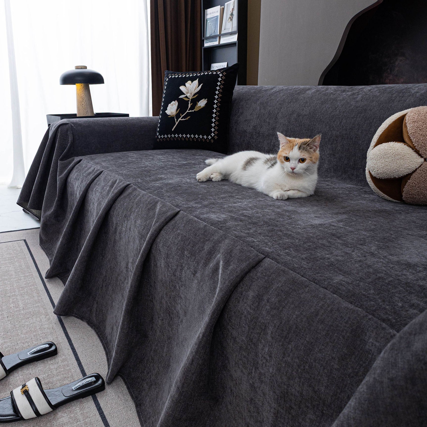 Waterproof Couch Cover Throw, Non Slip Furniture Protector for Leather & Fabric Sofa - Ornate Home
