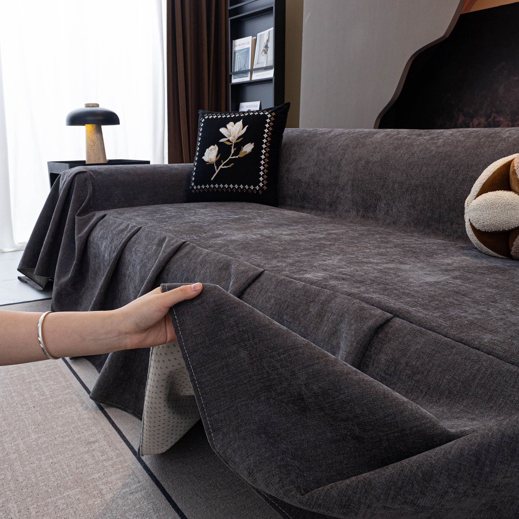 Waterproof Couch Cover Throw, Non Slip Furniture Protector for Leather & Fabric Sofa - Ornate Home