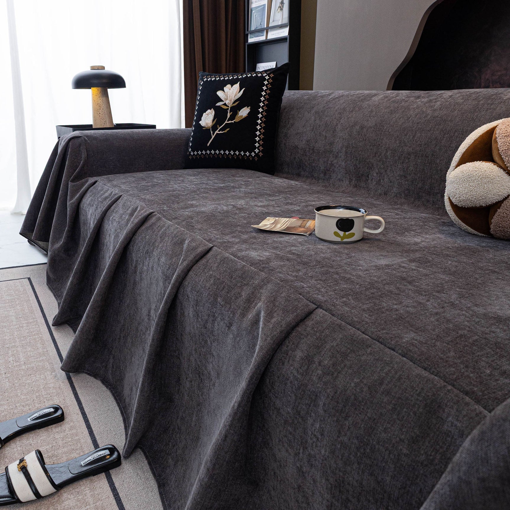 Waterproof Couch Cover Throw, Non Slip Furniture Protector for Leather & Fabric Sofa - Ornate Home