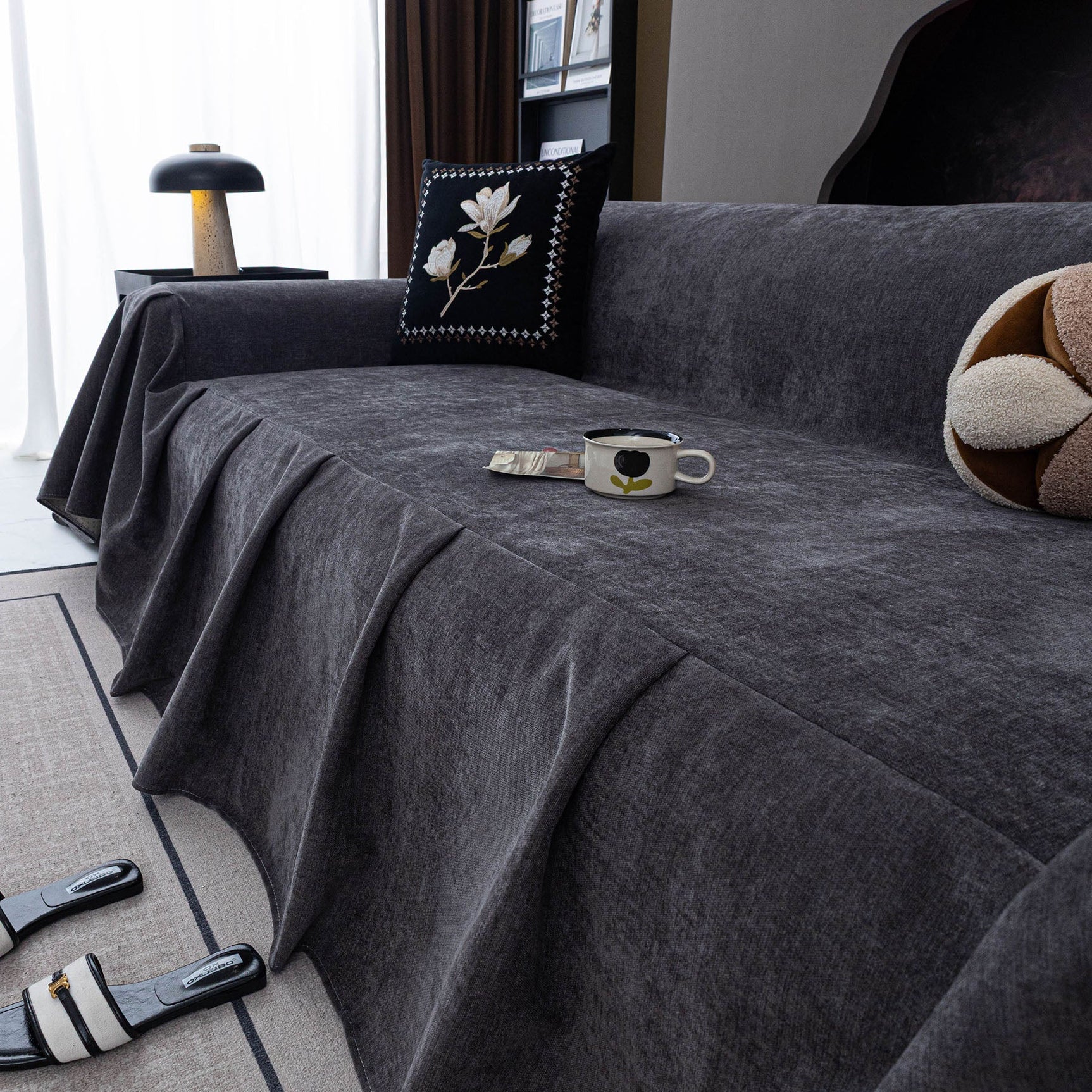 Waterproof Couch Cover Throw, Non Slip Furniture Protector for Leather & Fabric Sofa - Ornate Home