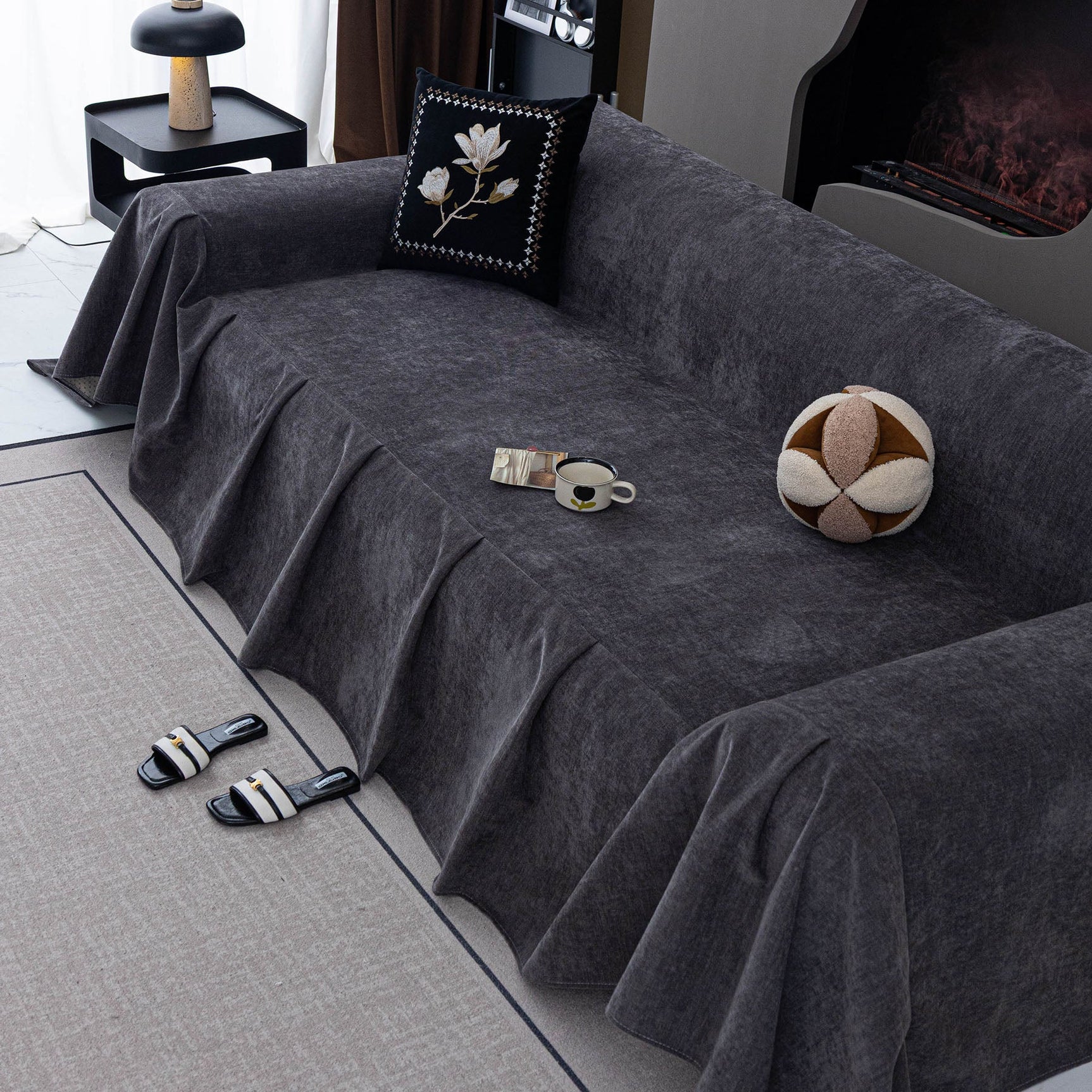Waterproof Couch Cover Throw, Non Slip Furniture Protector for Leather & Fabric Sofa - Ornate Home