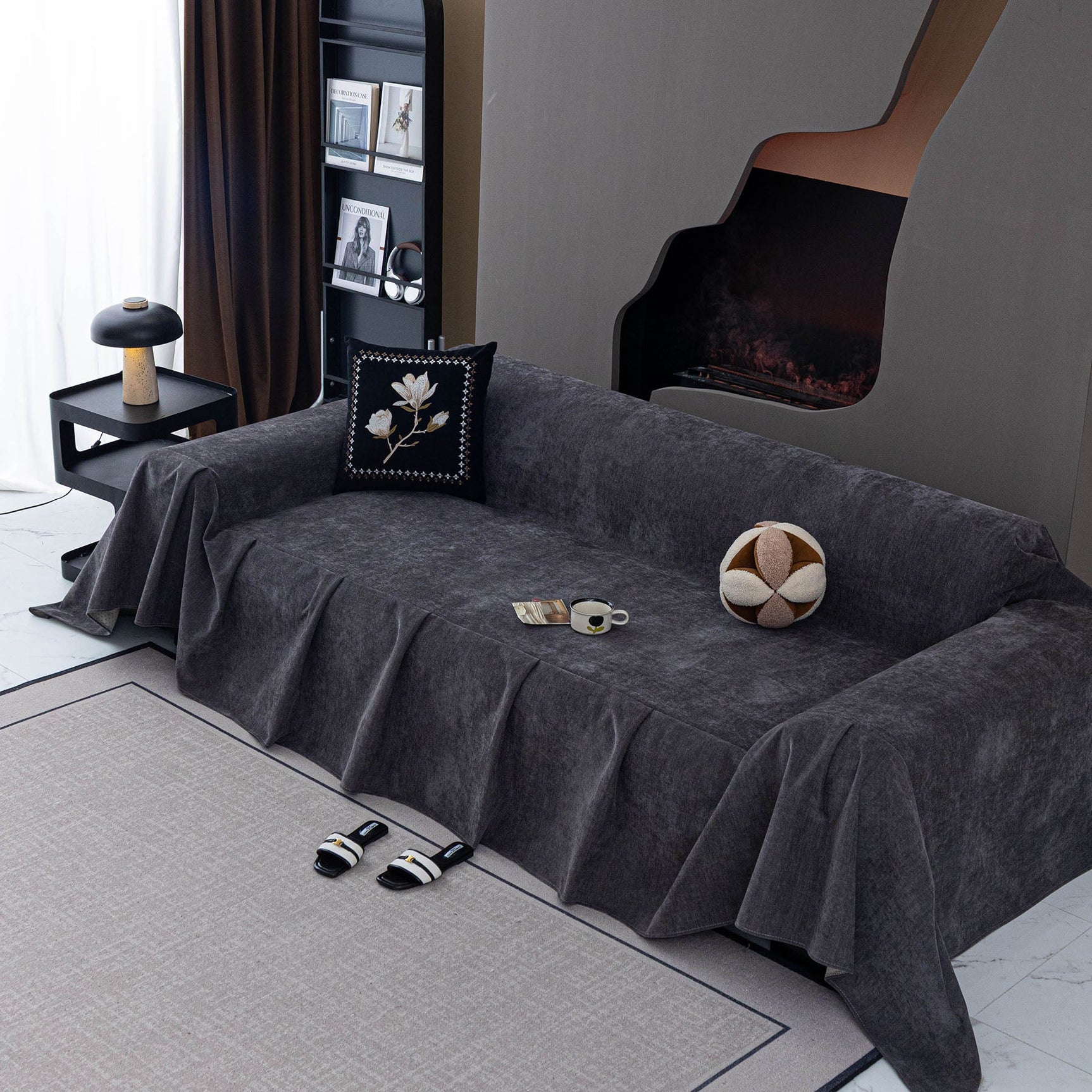 Waterproof Couch Cover Throw, Non Slip Furniture Protector for Leather & Fabric Sofa - Ornate Home