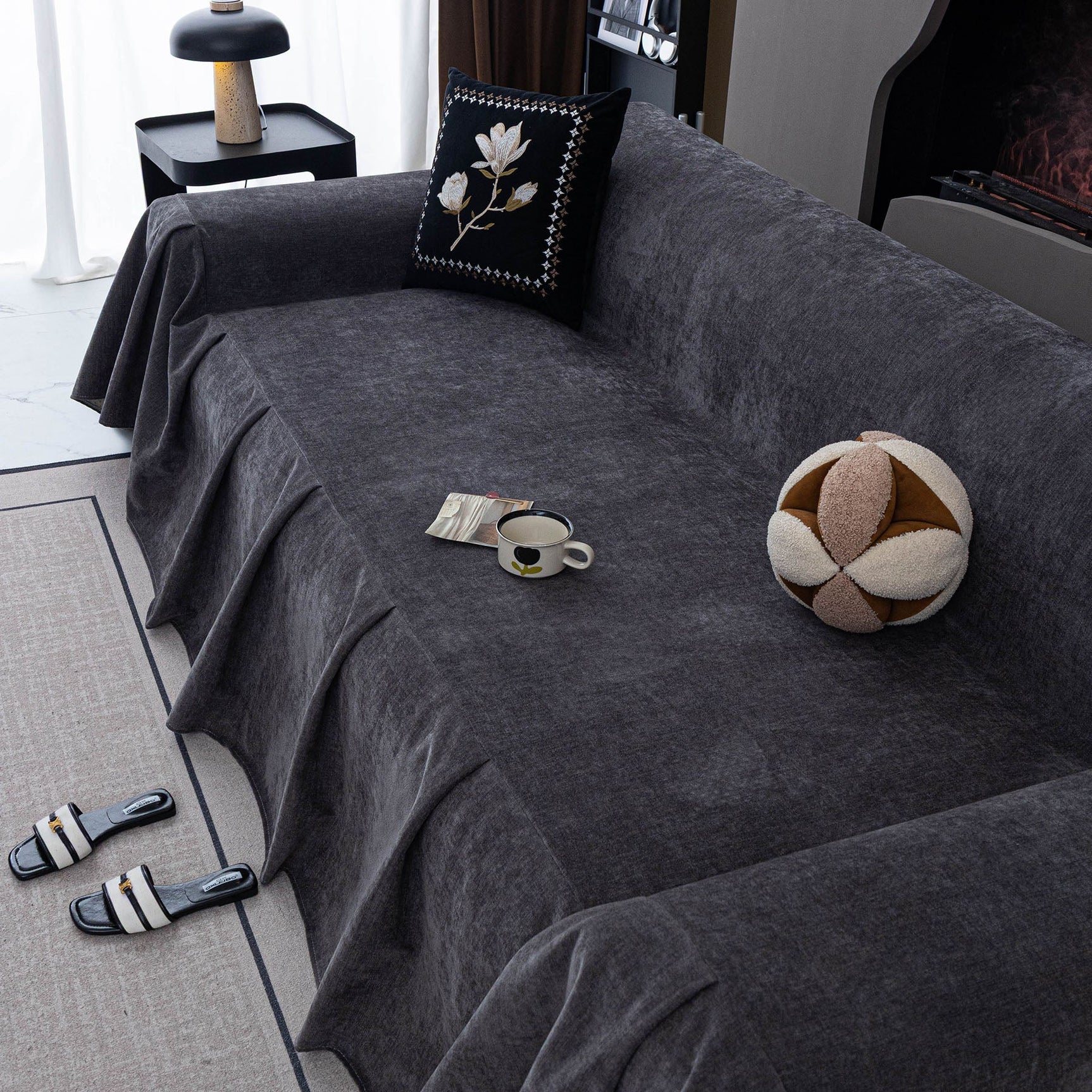 Waterproof Couch Cover Throw, Non Slip Furniture Protector for Leather & Fabric Sofa - Ornate Home
