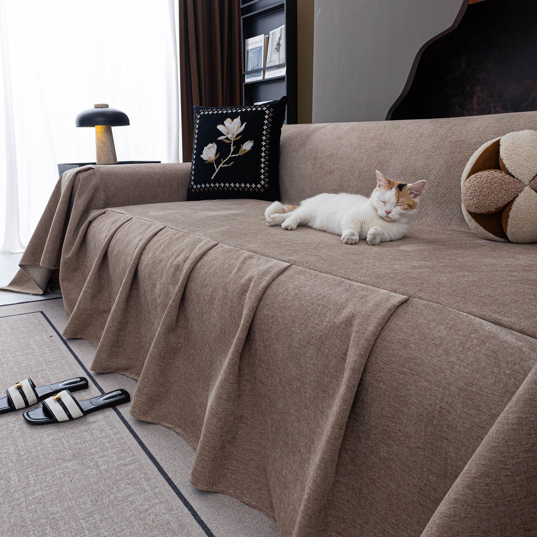 Waterproof Couch Cover Throw, Non Slip Furniture Protector for Leather & Fabric Sofa - Ornate Home