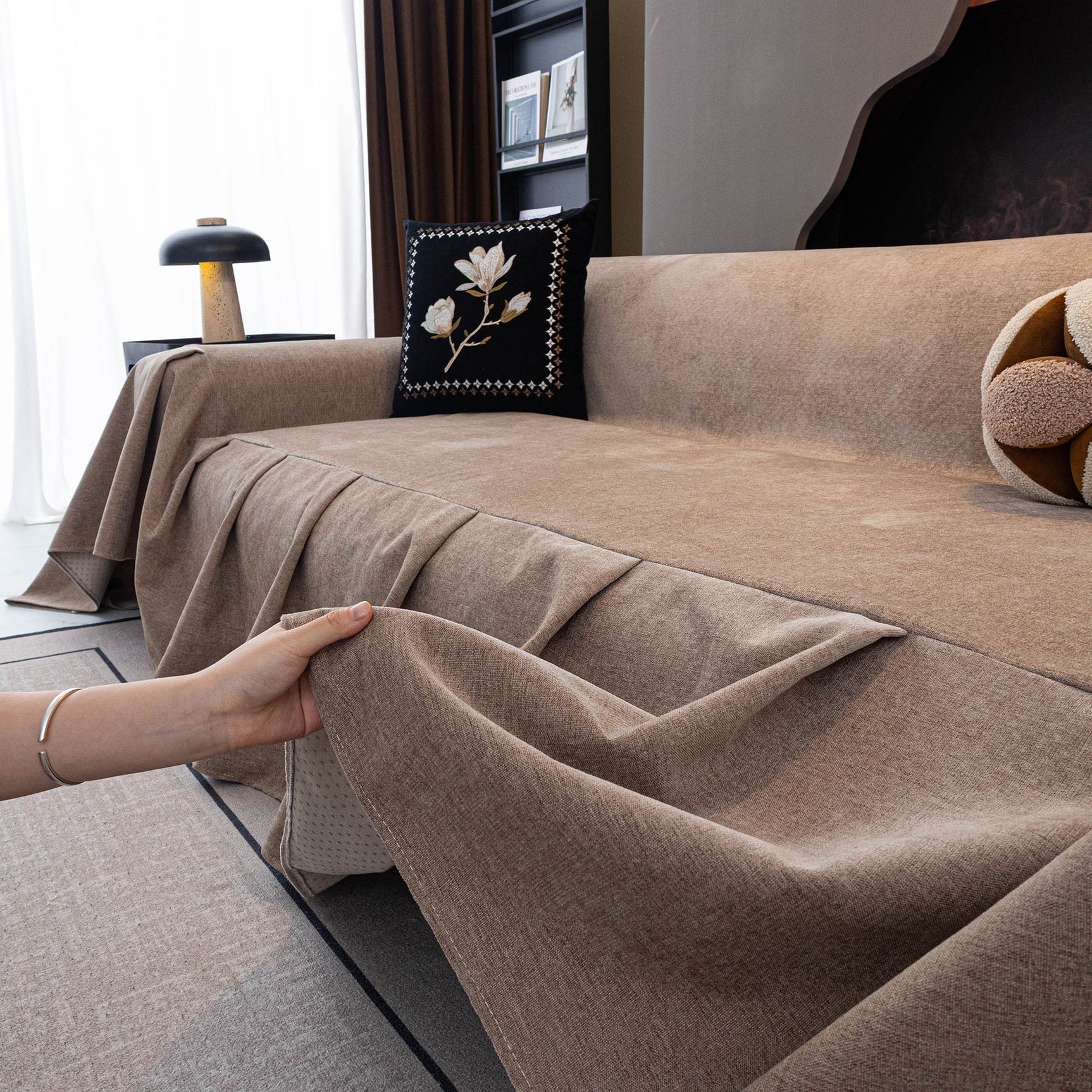Waterproof Couch Cover Throw, Non Slip Furniture Protector for Leather & Fabric Sofa - Ornate Home