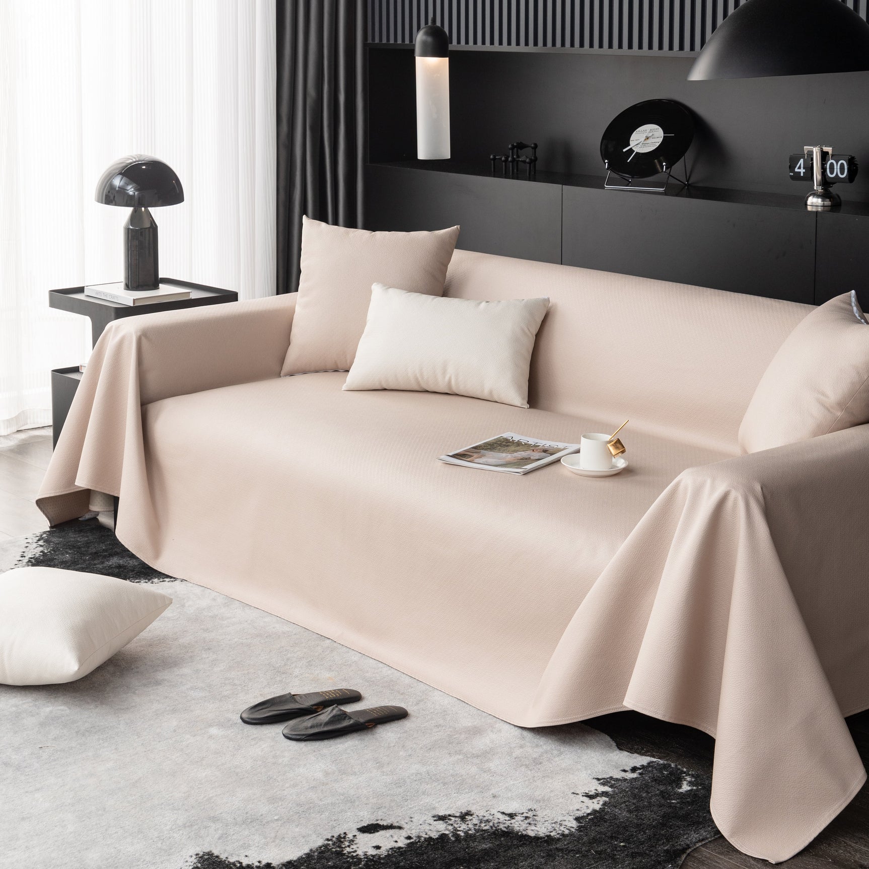 Waterproof Faux Leather Couch Throw Covers, Pet Couch Cover, Non Slip Furniture Covers for Leather Sofas - Ornate Home