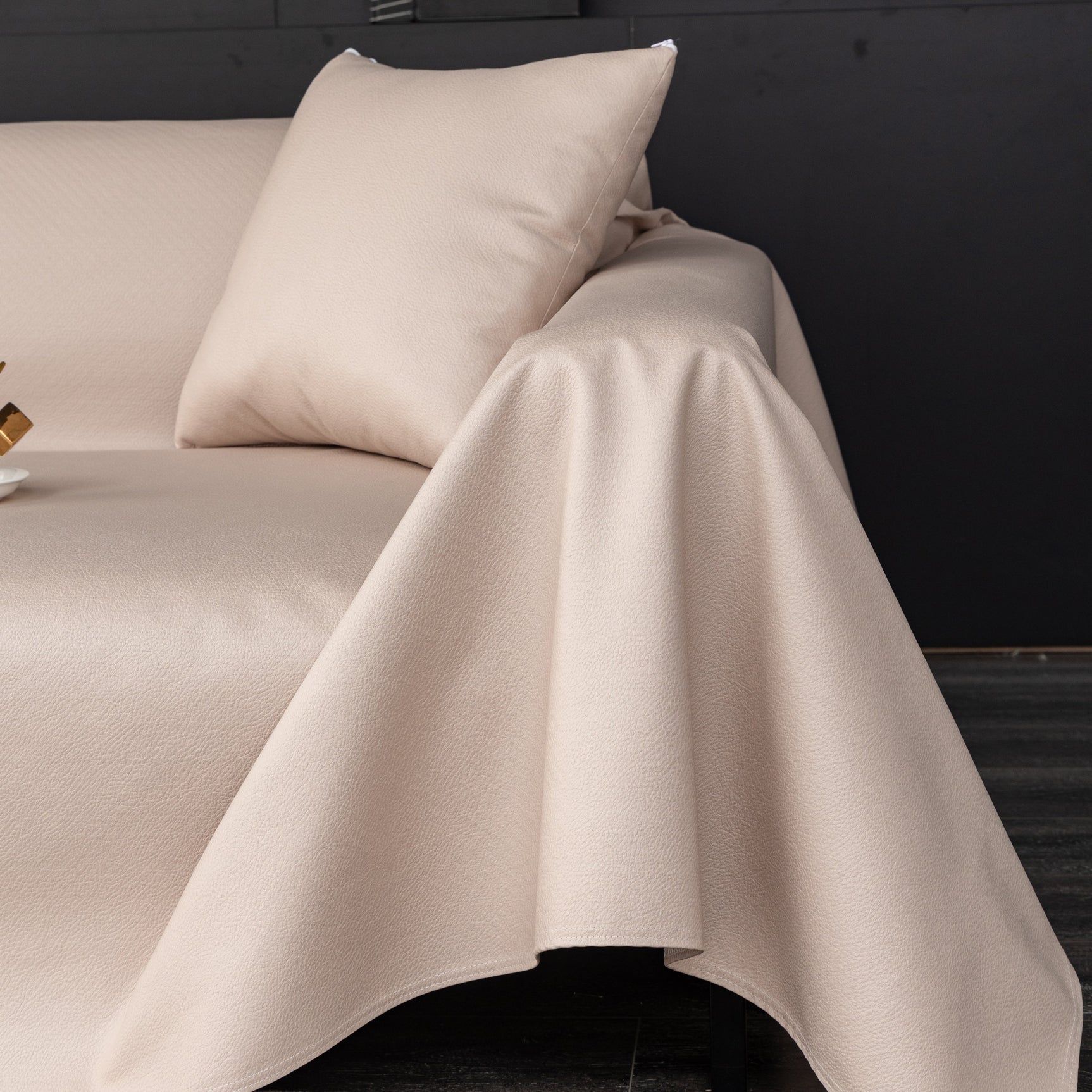 Waterproof Faux Leather Couch Throw Covers, Pet Couch Cover, Non Slip Furniture Covers for Leather Sofas - Ornate Home