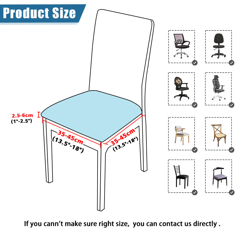 Waterproof PU Leather Square Chair Seat Cover Kitchen Dining Seat Slipcovers - Ornate Home