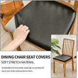Waterproof PU Leather Square Chair Seat Cover Kitchen Dining Seat Slipcovers - Ornate Home