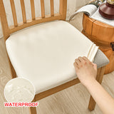 Waterproof PU Leather Square Chair Seat Cover Kitchen Dining Seat Slipcovers - Ornate Home