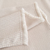Waterproof Scratch Proof Herringbone Large Throw Blanket for Couch, Chenille Couch Cushion Covers for Pets - Ornate Home