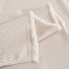 Waterproof Scratch Proof Herringbone Large Throw Blanket for Couch, Chenille Couch Cushion Covers for Pets - Ornate Home