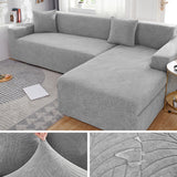 Waterproof Sofa Covers for 1/2/3/4 Seater Jacquard Solid Couches Elastic L Shaped Sofa Cover for Living Room Armchair and Couch - Ornate Home