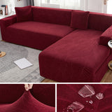 Waterproof Sofa Covers for 1/2/3/4 Seater Jacquard Solid Couches Elastic L Shaped Sofa Cover for Living Room Armchair and Couch - Ornate Home