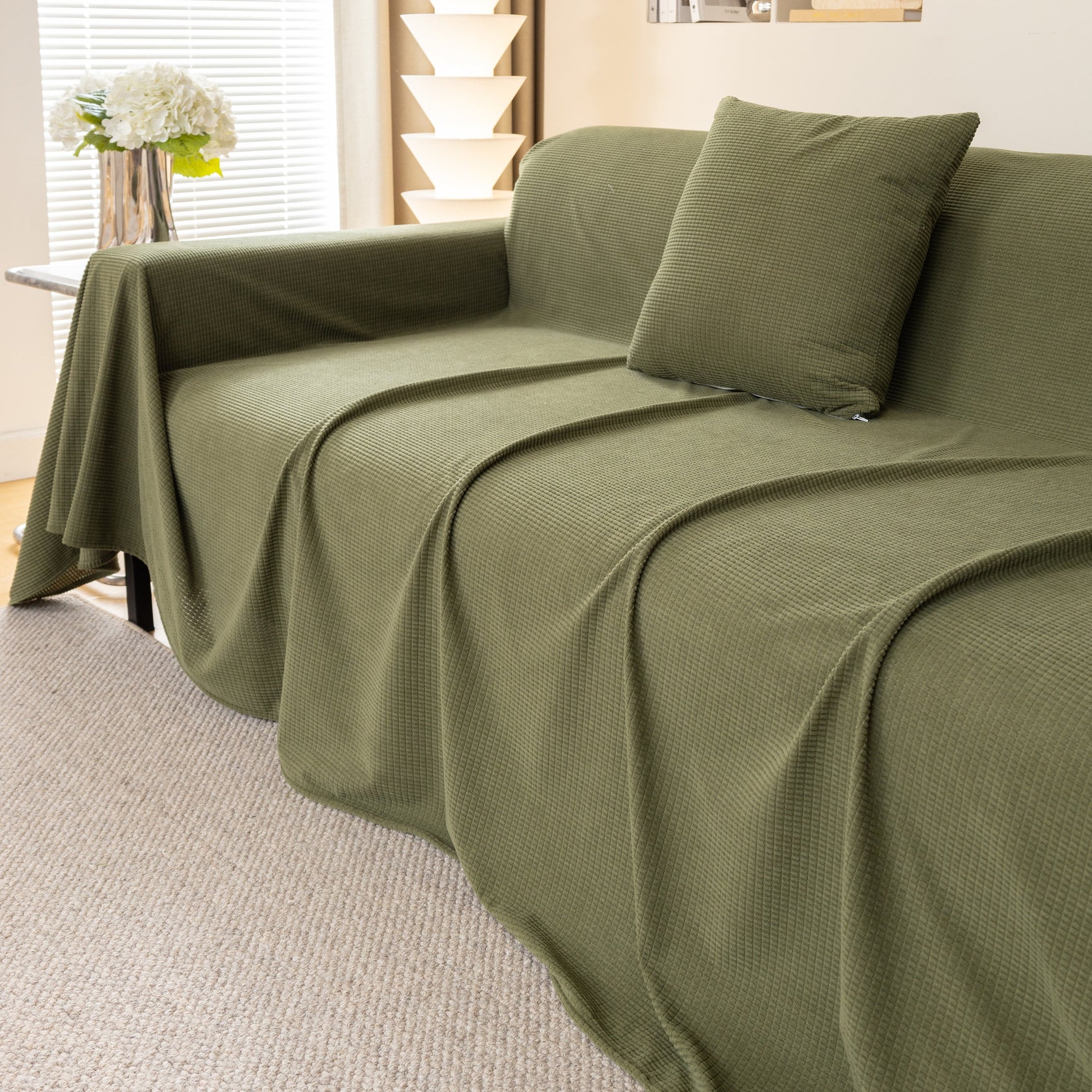 Waterproof Soft Cotton Plush Couch Cover Blanket, Extra Large Furniture Decoration Cover Sofa Slipcovers - Ornate Home