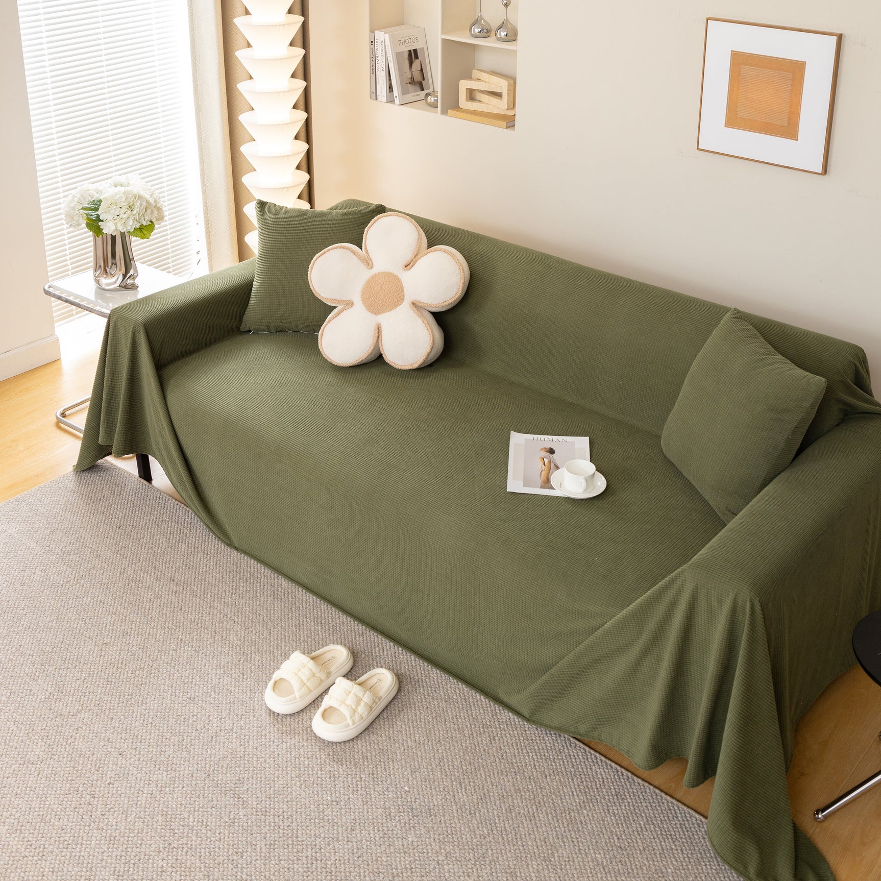 Waterproof Soft Cotton Plush Couch Cover Blanket, Extra Large Furniture Decoration Cover Sofa Slipcovers - Ornate Home