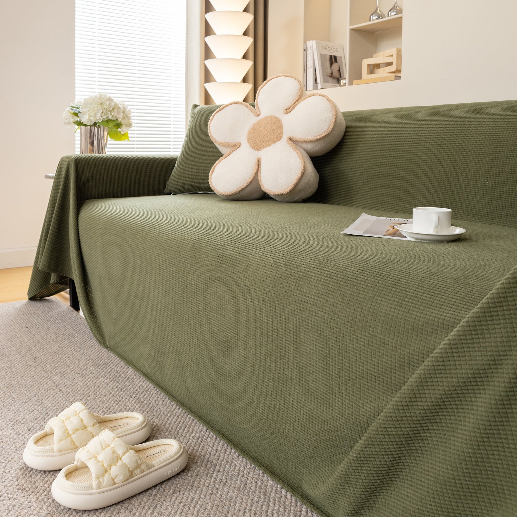 Waterproof Soft Cotton Plush Couch Cover Blanket, Extra Large Furniture Decoration Cover Sofa Slipcovers - Ornate Home