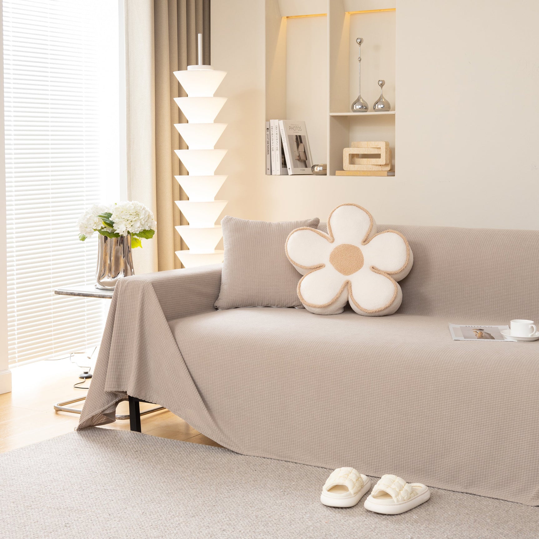 Waterproof Soft Cotton Plush Couch Cover Blanket, Extra Large Furniture Decoration Cover Sofa Slipcovers - Ornate Home