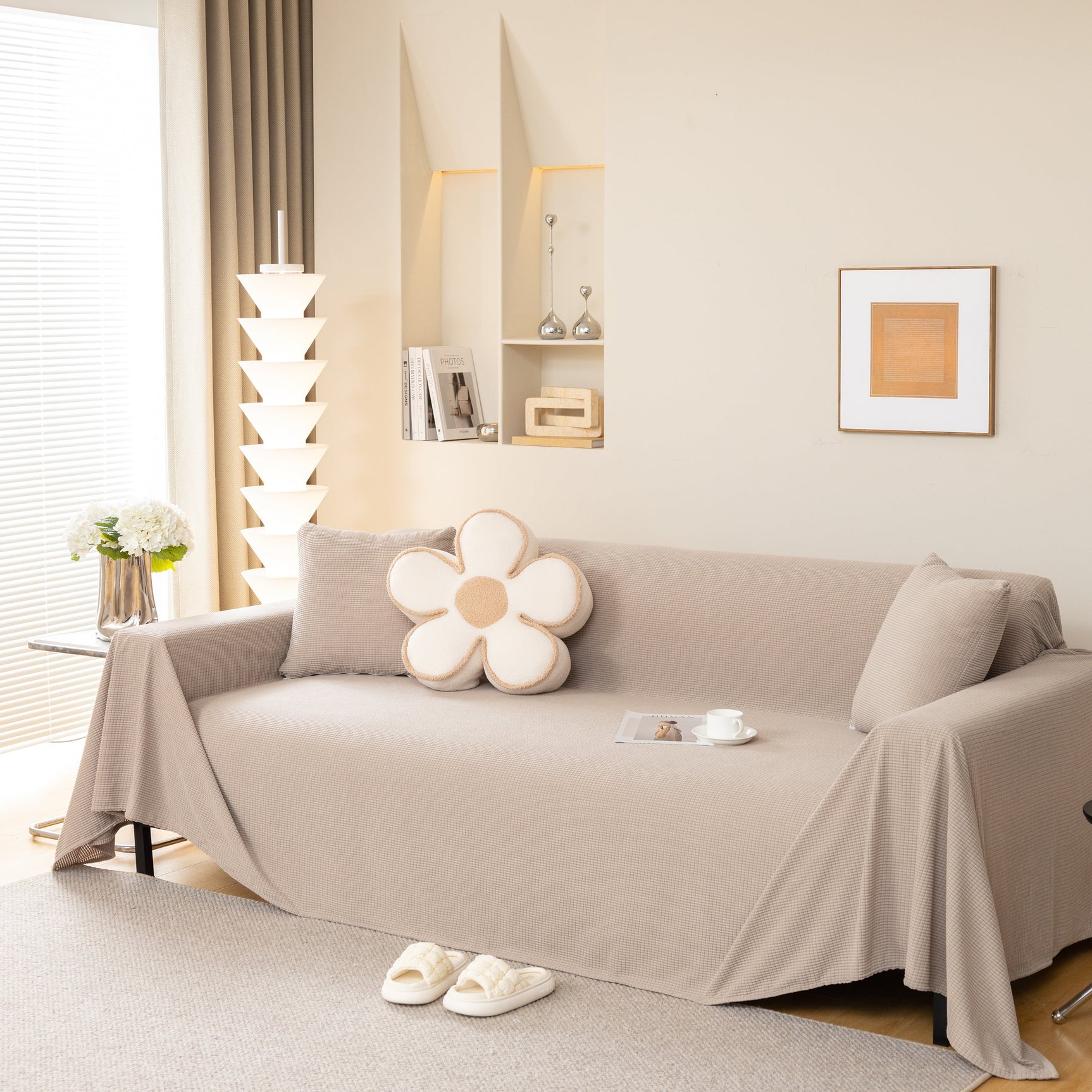 Waterproof Soft Cotton Plush Couch Cover Blanket, Extra Large Furniture Decoration Cover Sofa Slipcovers - Ornate Home