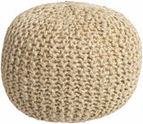 Watseka Jute Knitted Pouf - Ornate Home