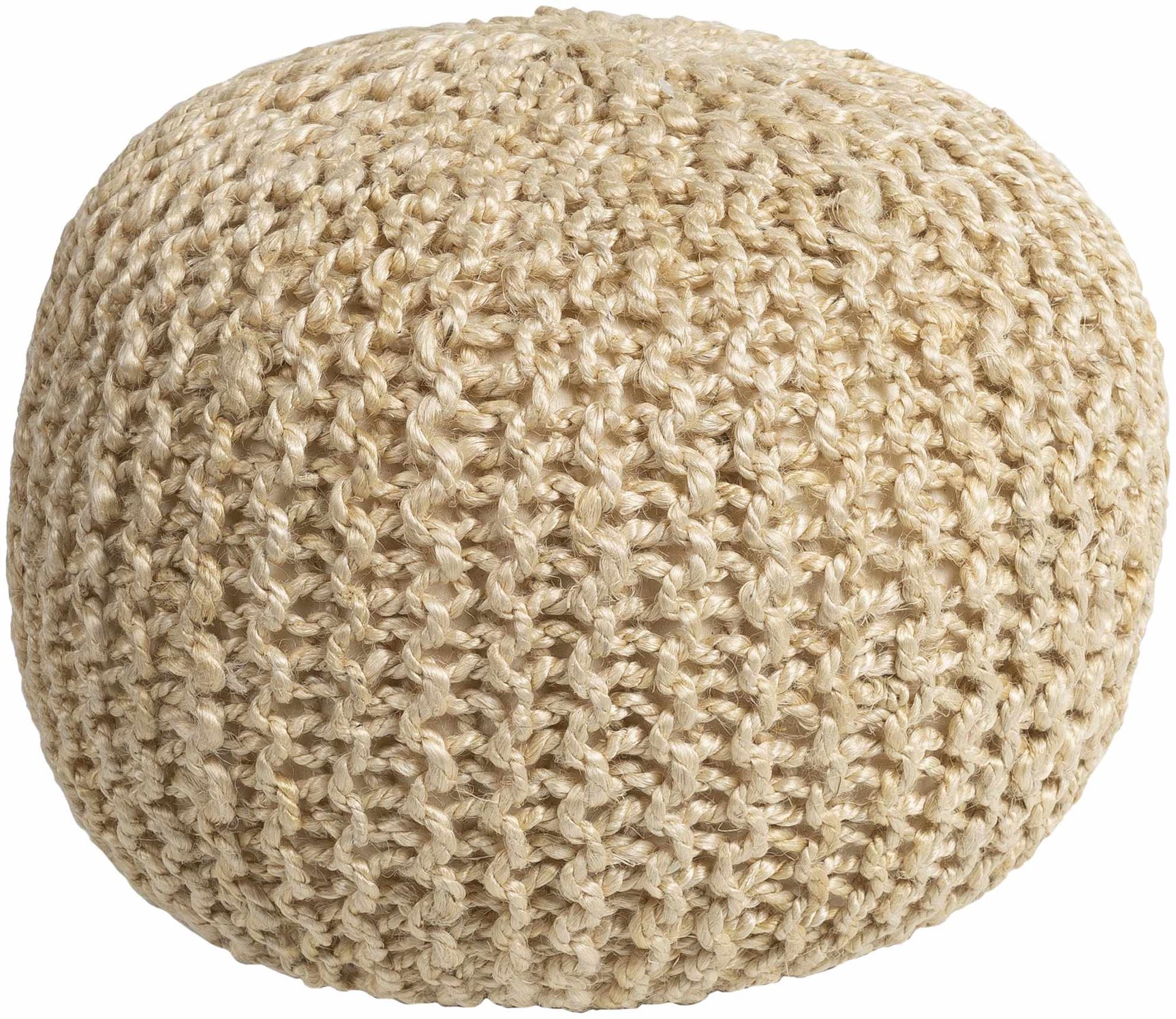 Watseka Jute Knitted Pouf - Ornate Home