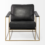 Watson Black/Gold Leather Wrap Metal Frame Accent Chair - Ornate Home