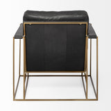 Watson Black/Gold Leather Wrap Metal Frame Accent Chair - Ornate Home