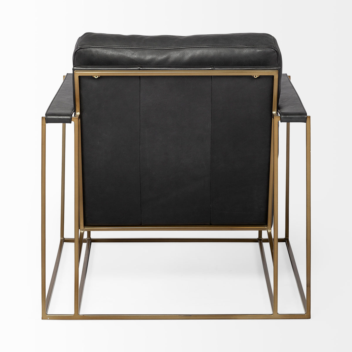 Watson Black/Gold Leather Wrap Metal Frame Accent Chair - Ornate Home
