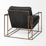 Watson Black/Gold Leather Wrap Metal Frame Accent Chair - Ornate Home