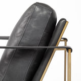Watson Black/Gold Leather Wrap Metal Frame Accent Chair - Ornate Home