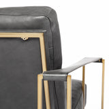 Watson Black/Gold Leather Wrap Metal Frame Accent Chair - Ornate Home