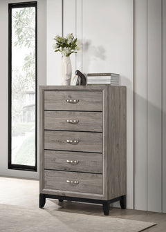 Watson Light Taupe 5-drawer Bedroom Chest of Drawers - Ornate Home