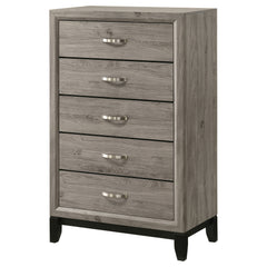 Watson Light Taupe 5-drawer Bedroom Chest of Drawers - Ornate Home