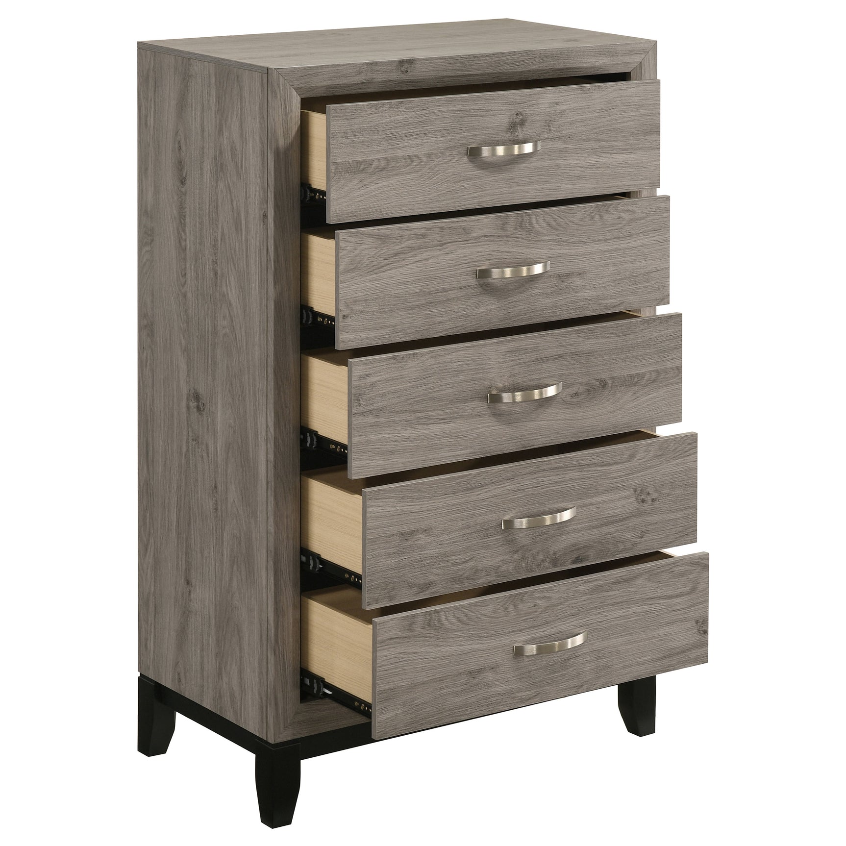 Watson Light Taupe 5-drawer Bedroom Chest of Drawers - Ornate Home