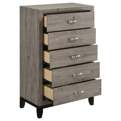 Watson Light Taupe 5-drawer Bedroom Chest of Drawers - Ornate Home