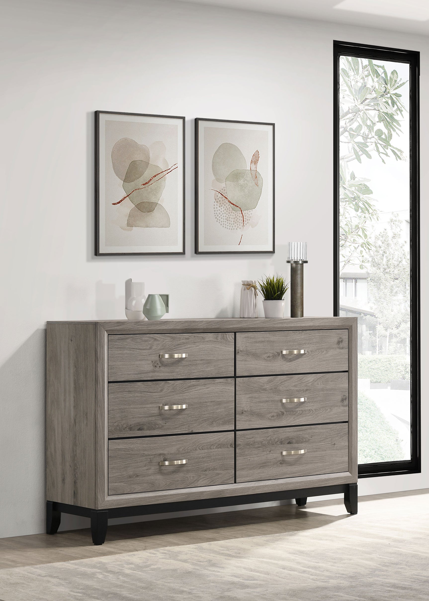 Watson Light Taupe 6-drawer Bedroom Dresser Cabinet - Ornate Home