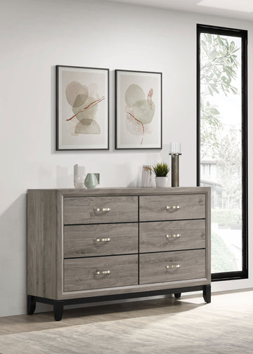 Watson Light Taupe 6-drawer Bedroom Dresser Cabinet - Ornate Home